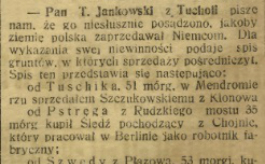 Treść oświadczenia Tomasza Jankowskiego, fot. Dziennik Bydgoski nr 291 z 21 grudnia 1918 r.