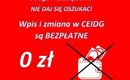 Przedsiębiorco - wpisy związane z działalnością gospodarczą są bezpłatne!