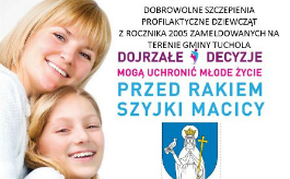 Szczepienia profilaktyczne dziewcząt z rocznika 2005 z gminy Tuchola